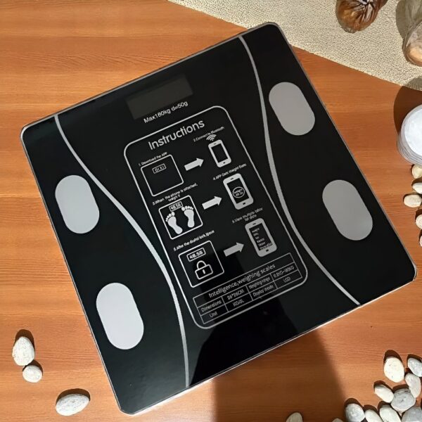 BALANZA DIGITAL CON BLUETOOTH COLOR NEGRO