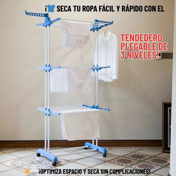 TENDEDERO DE ROPA 3 NIVELES