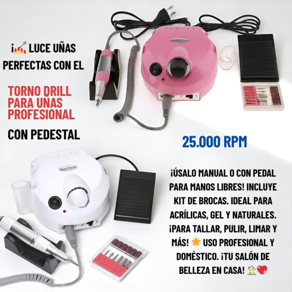 TORNO DRILL DE UÑAS PROFESIONAL - Imagen 3