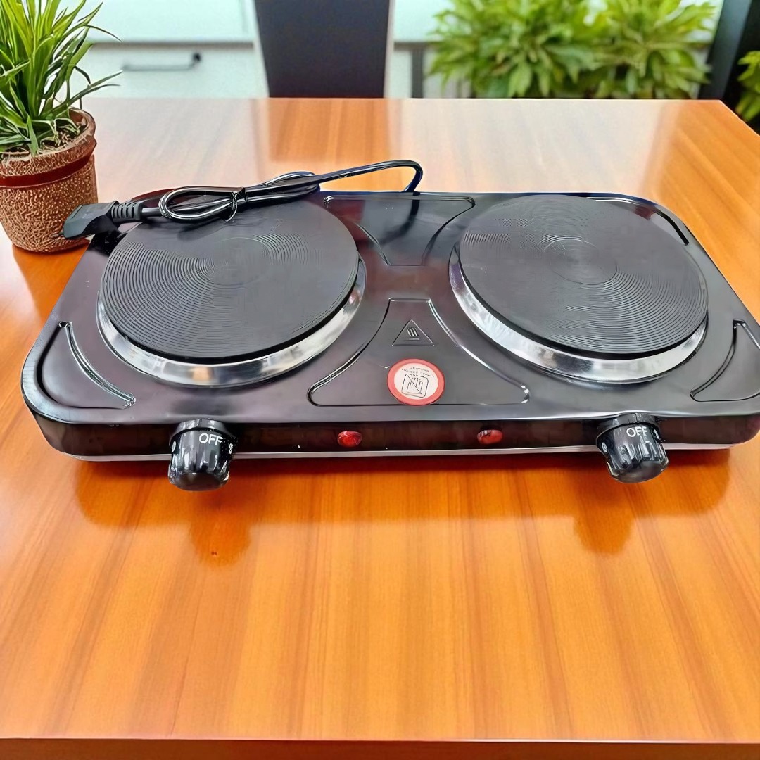 COCINA 2 HORNILLAS ELECTRICA PLATO LISO NEGRO