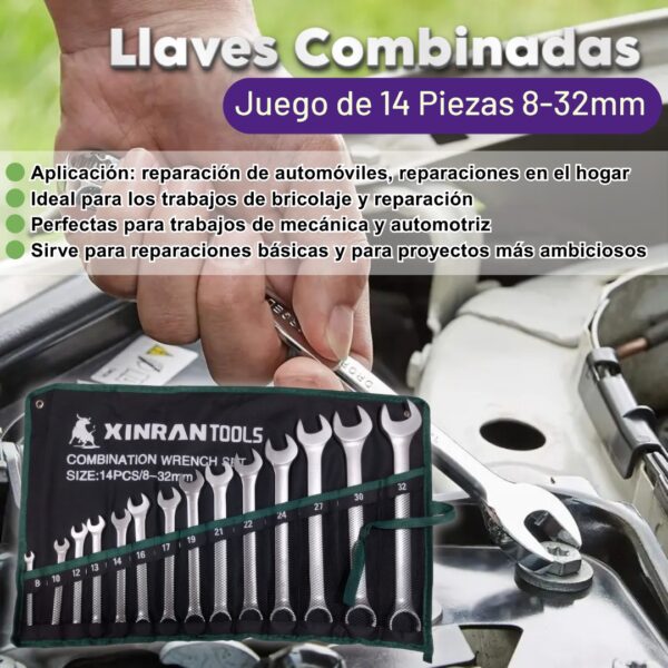 JUEGO DE LLAVES DE 14 PIEZAS PUNTA CORONA