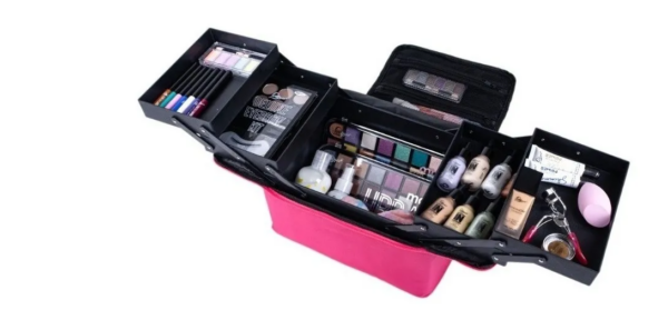 MALETA DE TELA PORTATIL PARA MAQUILLAJE,MANICURE Y COMESTOLOGIA - Imagen 3