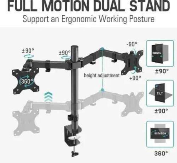 SOPORTE DE MONITOR DOBLE DE 10 A 32 - Imagen 2