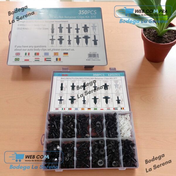 CAJA DE CLIPS 350 BROCHE RETENCION PLASTICO - Imagen 3