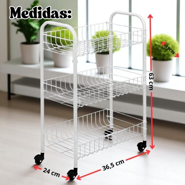 CARRITO VERDURERO DE 3 NIVELES - Imagen 2