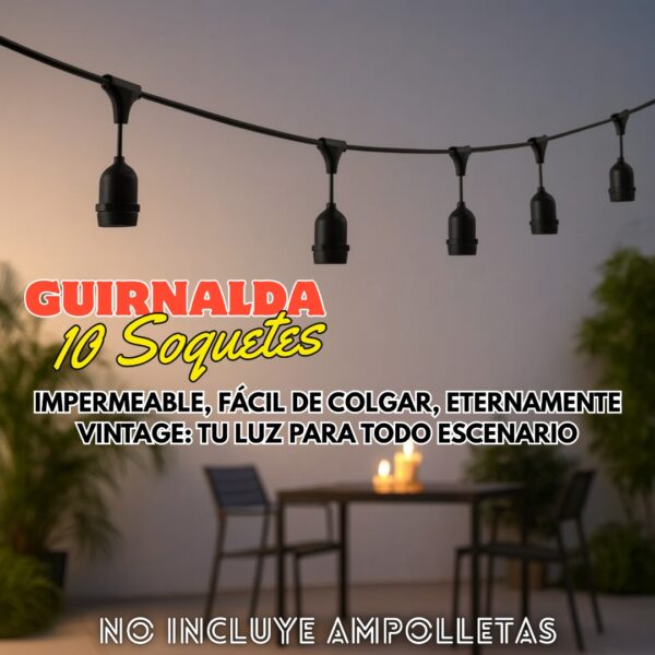 GUIRNALDA PARA AMPOLLETA DE SOQUETE DE 10 METROS - Imagen 3