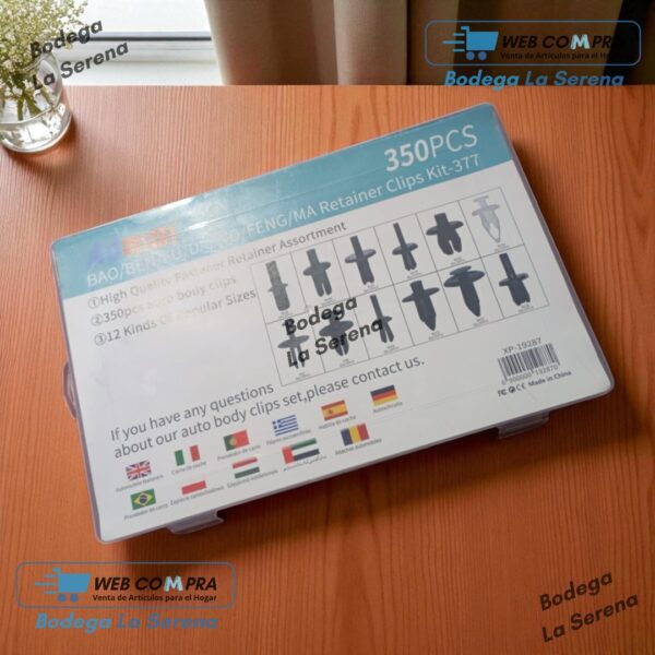 CAJA DE CLIPS 350 BROCHE RETENCION PLASTICO - Imagen 4