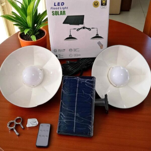 LAMPARA LED DOBLE COLGANTE PANEL SOLAR