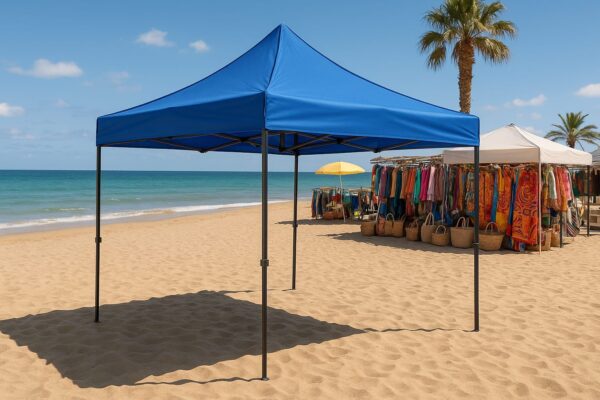 TOLDO PLEGABLE 3X3 CON ESTRUCTURA AZUL