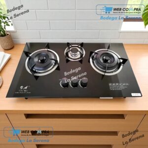COCINA EMPOTRAR DE VIDRIO TEMPLADO 3 HORNILLAS