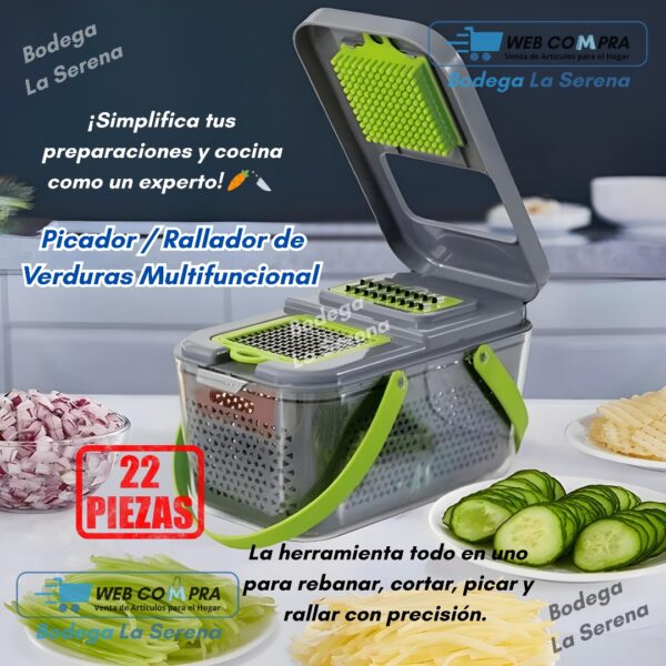 RALLADOR DE VERDURAS Y FRUTAS 22 PIEZAS - Imagen 2