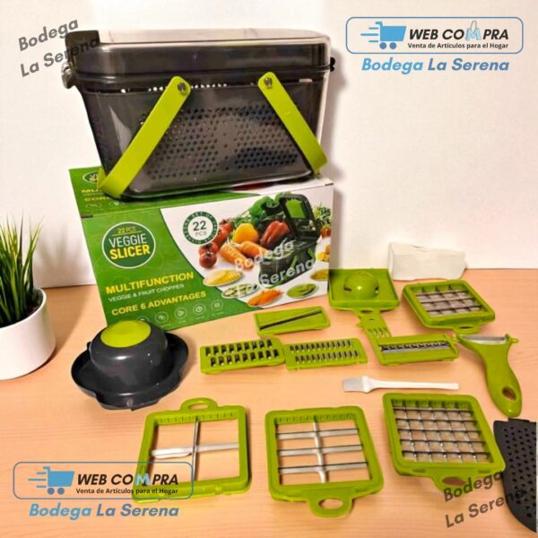 RALLADOR DE VERDURAS Y FRUTAS 22 PIEZAS