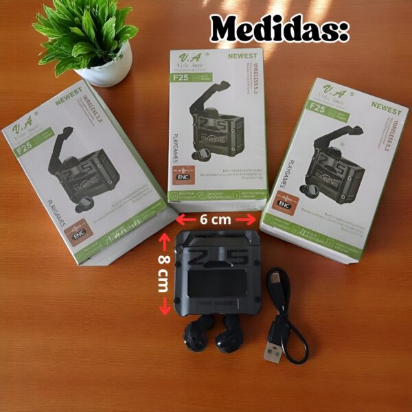 AUDIFONOS GAMER TWS F25 BT5.3 CON SONIDO ENVOLVENTE - Imagen 3