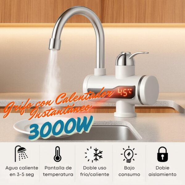GRIFO DE LAVAPLATOS CON CALENTADOR - Imagen 2