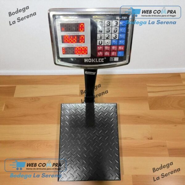 BALANZA DIGITAL PLEGABLE 300 KILOS 7 MEMORIAS NEGRO - Imagen 2