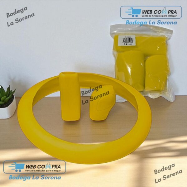 KIT DE SILICONA PARA AUTO VOLANTE, FRENO Y PALANCA AMARILLO