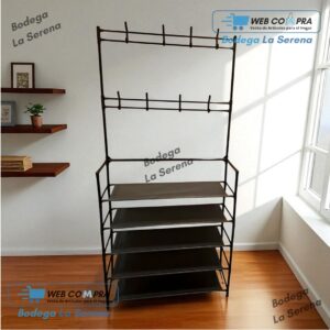 PERCHERO ZAPATERO 5 NIVELES NEGRO