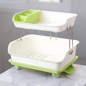 ESCURRIDOR DE PLASTICO 2 NIVELES COLOR VERDE