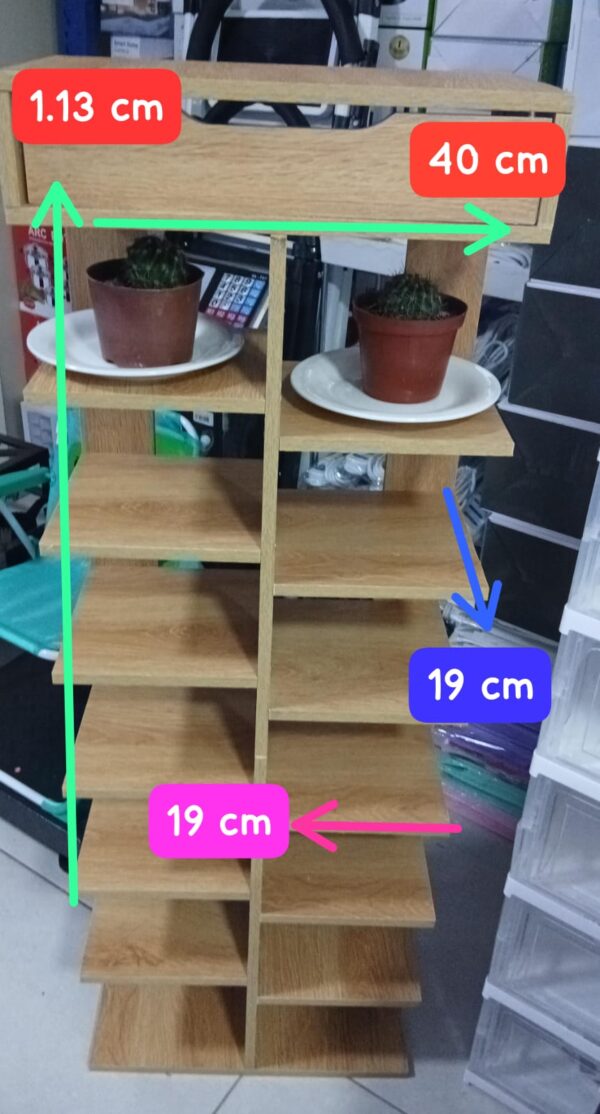 CAJON ZAPATERO DE REPISA 7 NIVELES GRIS CLARO - Imagen 2
