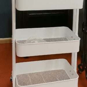 CARRITO DE METAL CON ASA BLANCO