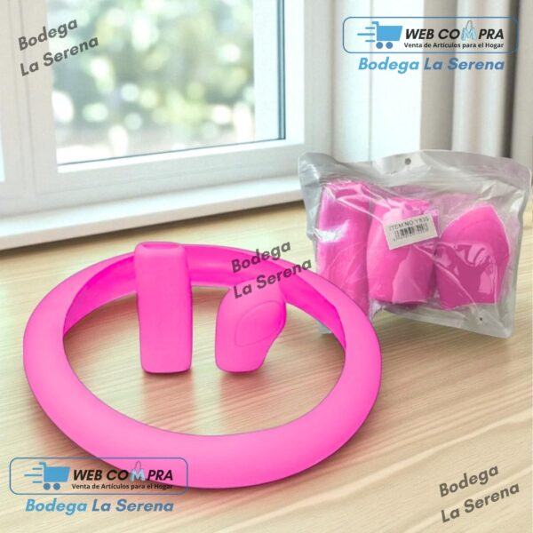 KIT DE SILICONA PARA AUTO VOLANTE, FRENO Y PALANCA ROSA