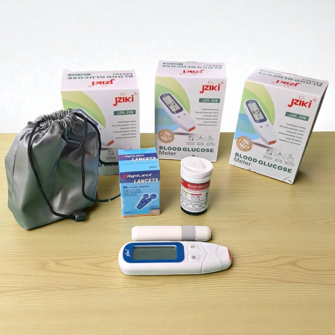 GLUCOMETRO DIGITAL MEDIDOR DE GLUCOSA 50 TIRAS Y 50 LANCETAS BLANCO