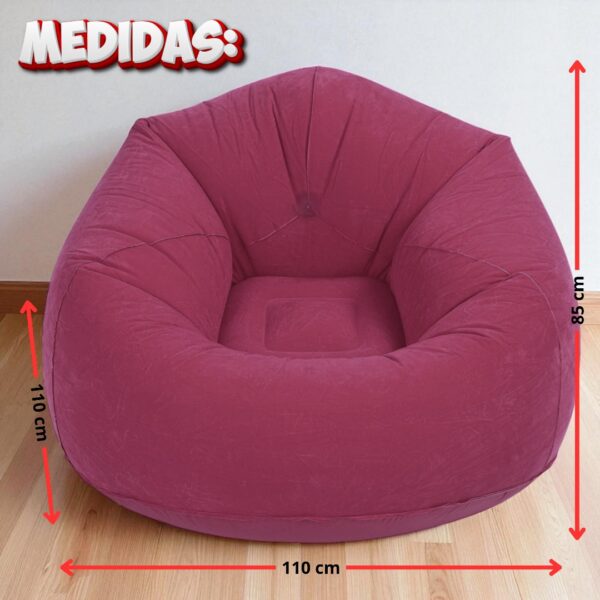 SOFA PUFF INFLABLE AZUL - Imagen 2