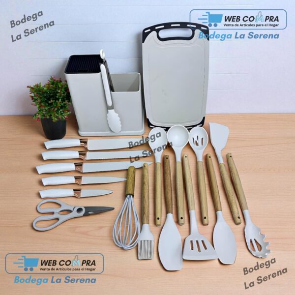 SET DE UTENSILIOS COCINA PREMIUN COLOR BLANCO