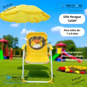 SILLA PLEGABLE PARA NIÑOS CON PARAGUAS AMARARILLA