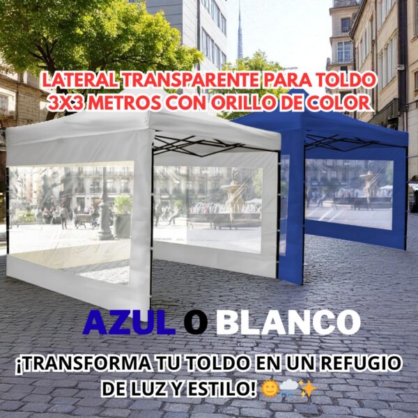 LONA LATERAL 3X3 TRANSPARENTE  AZUL - Imagen 2