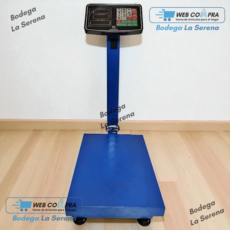 BALANZA DIGITAL PLEGABLE 300 KILO / 6 MEMORIAS AZUL