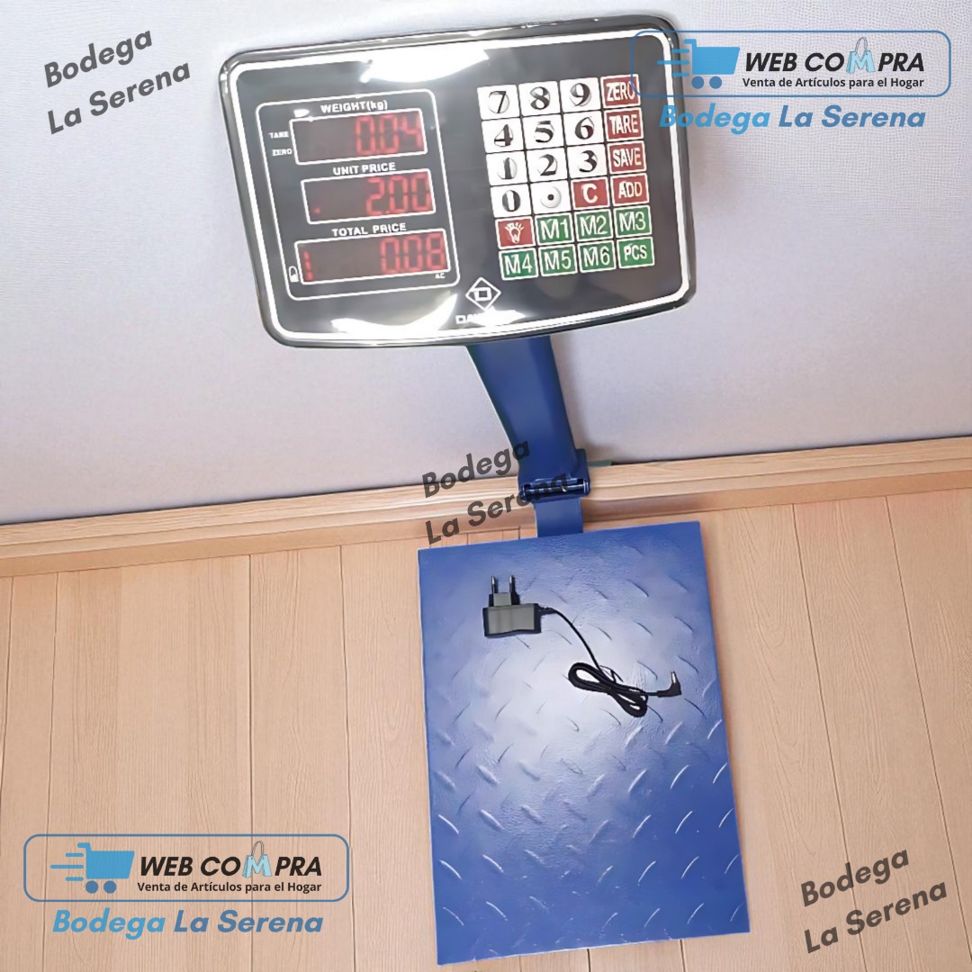 BALANZA DIGITAL PLEGABLE 300 KILO / 6 MEMORIAS AZUL - Imagen 2
