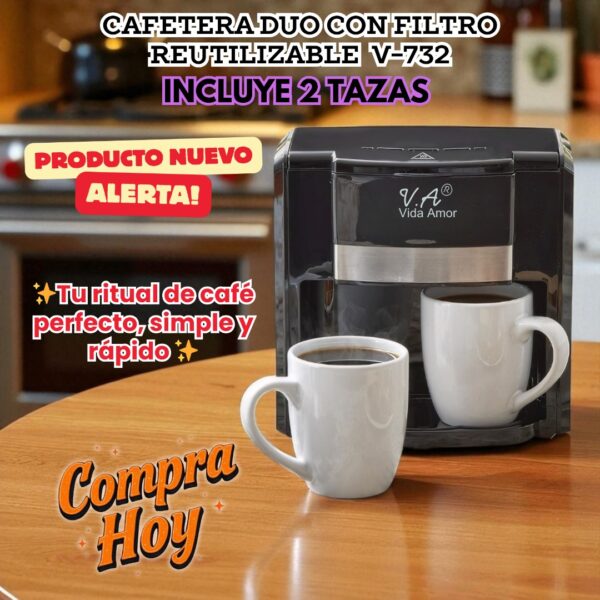 CAFETERA DUO COLOR NEGRA - Imagen 2