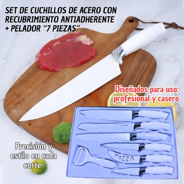 SET DE CUCHILLOS 7 PIEZAS COLOR BLANCO - Imagen 2