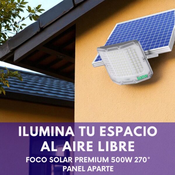 FOCO SOLAR CON PANEL APARTE DE 500 WATTS - Imagen 3