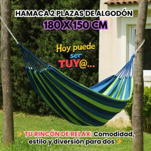 HAMACAS 2 PLAZAS COLOR VERDE