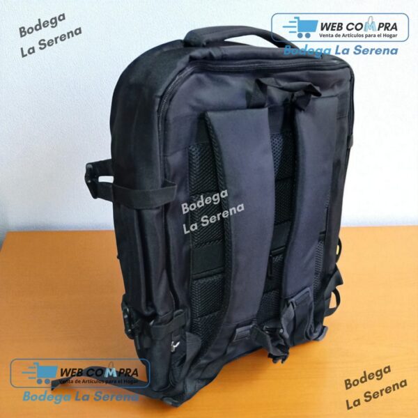 MOCHILA VIAJERA 7 COMPARTIMIENTOS NEGRO - Imagen 3
