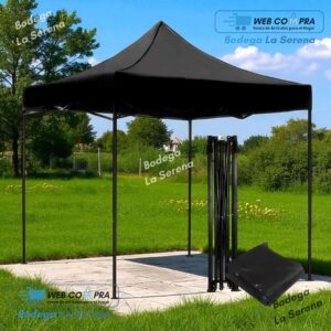 TOLDO PLEGABLE 3X3 CON ESTRUCTURA LONA NEGRA