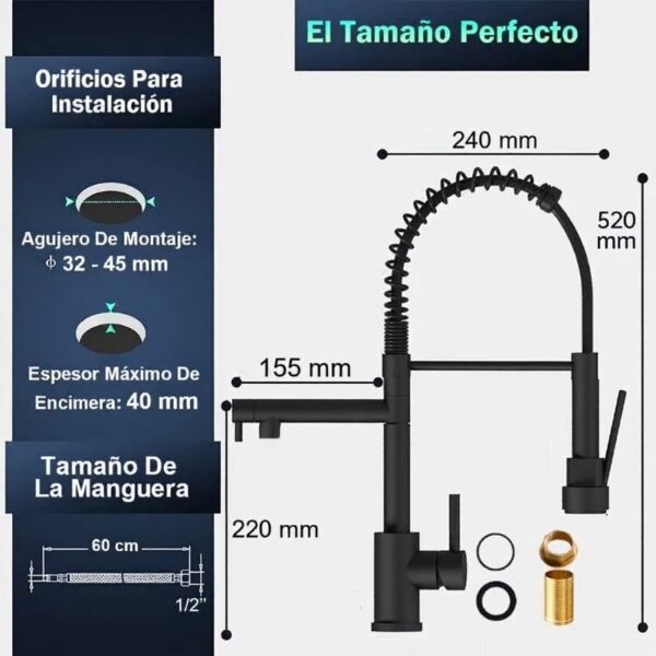 GRIFO PARA LAVAPLATOS MATE - Imagen 2