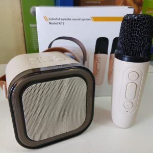 MINI PARLANTE CON MICROFONO BEIGE