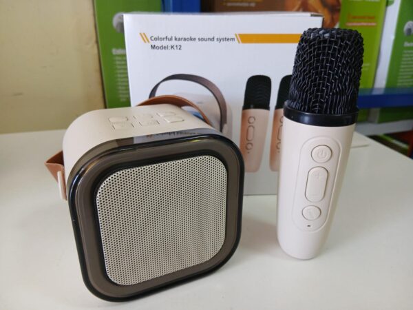 MINI PARLANTE CON MICROFONO BEIGE