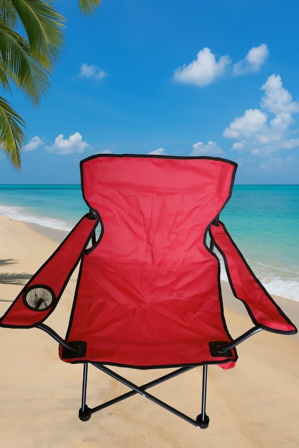SILLA CAMPING PORTA VASOS ROJA