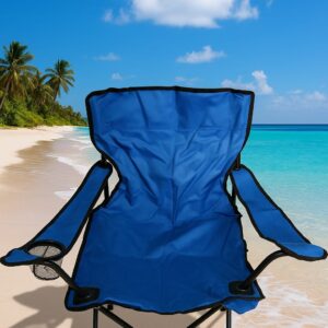 SILLA CAMPING PORTA VASOS AZUL CLARO