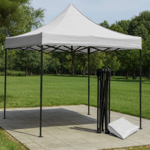 TOLDO PLEGABLE 3X3 CON ESTRUCTURA LONA GRIS