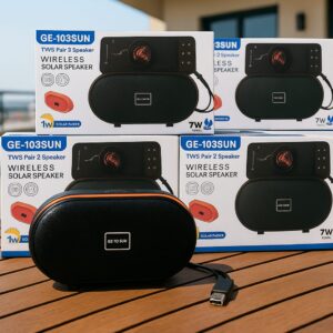 PARLANTE SOLAR PEQUEÑO COLOR NEGRO