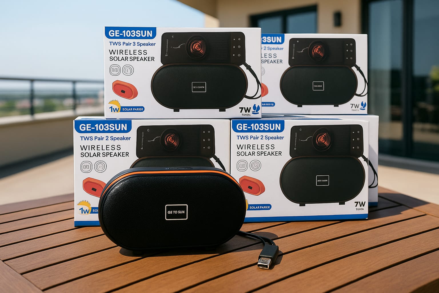 PARLANTE SOLAR PEQUEÑO COLOR NEGRO