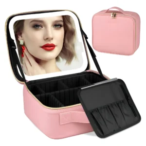 ORGANIZADOR DE MAQUILLAJE LED ROSA