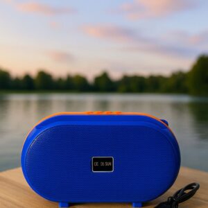 PARLANTE SOLAR PEQUEÑO COLOR AZUL
