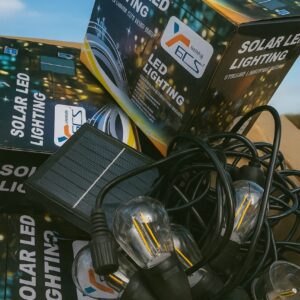 GUIRNALDA SOLAR 10 AMPOLLETAS  DE VIDRIO 10 METROS