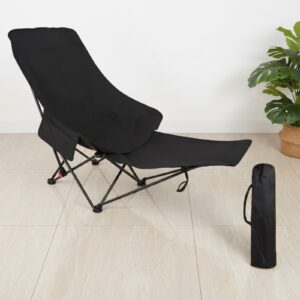 SILLA REPOSERA PLEGABLE CAMPING NEGRO